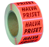 Etikett 36x23 "HALVA PRISET"
