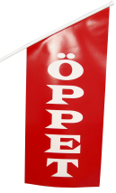 Flagga stor "�PPET"
