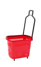 Kundkorg p� hjul,45L R�d