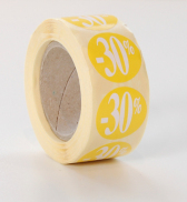 Etikett, rund 30%  500 st
