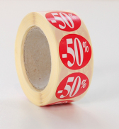 Etikett, rund 50%  500 st